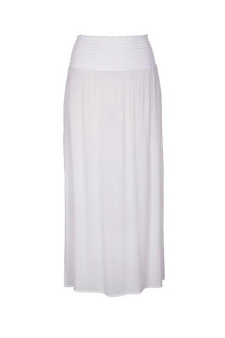 Savannah White Smocked Waist Skirt