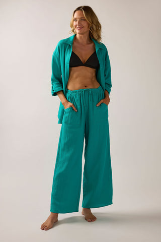 Minah Tab Sleeve 100% Cotton Camp Beach Shirt