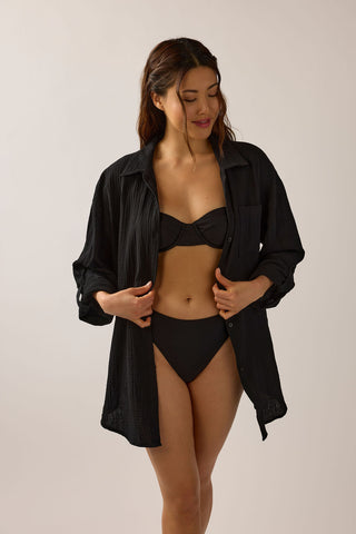 Minah Tab Sleeve 100% Cotton Camp Beach Shirt