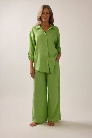 Minah Tab Sleeve 100% Cotton Camp Beach Shirt