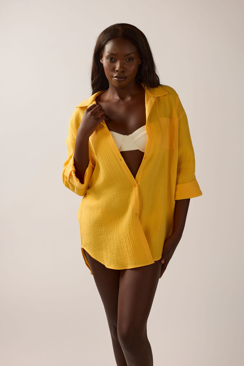 Minah Tab Sleeve 100% Cotton Camp Beach Shirt